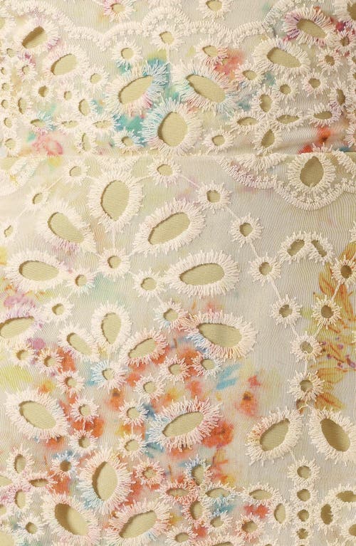 Petal And Pup Petal & Pup Isla Eyelet Ruffle Midi Dress In Multi