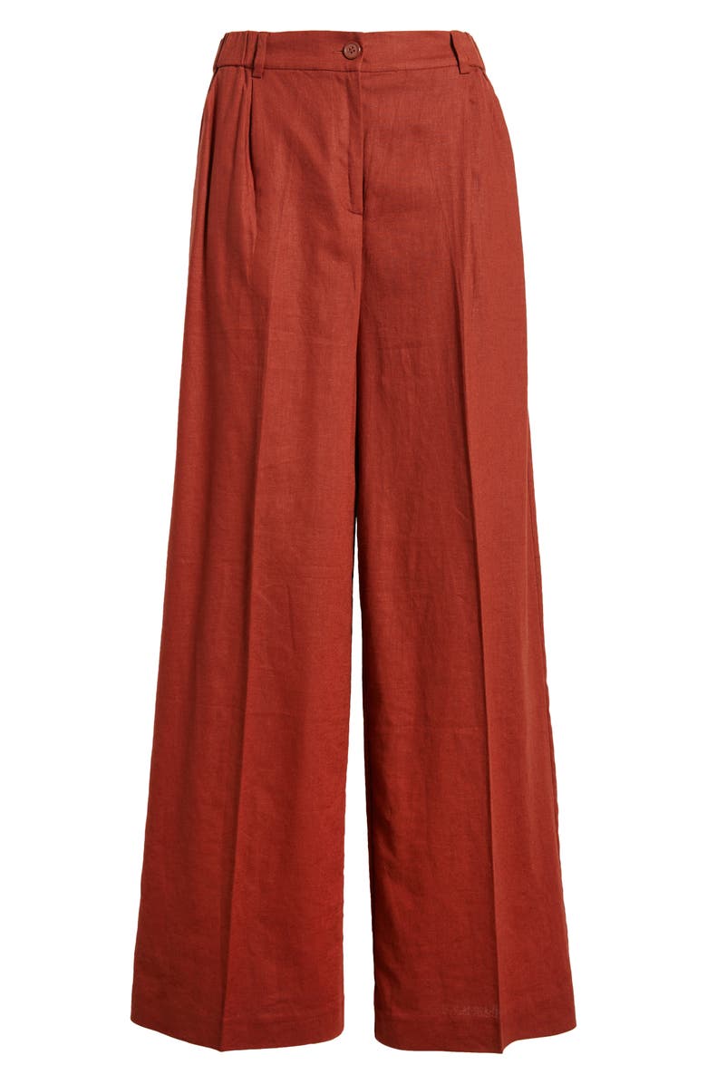 Open Edit Linen Blend Trousers, Alternate, color, 