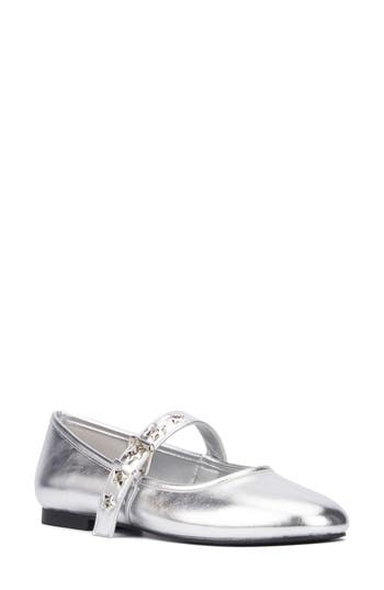 Olivia Miller Element Mary Jane Flat In Silver