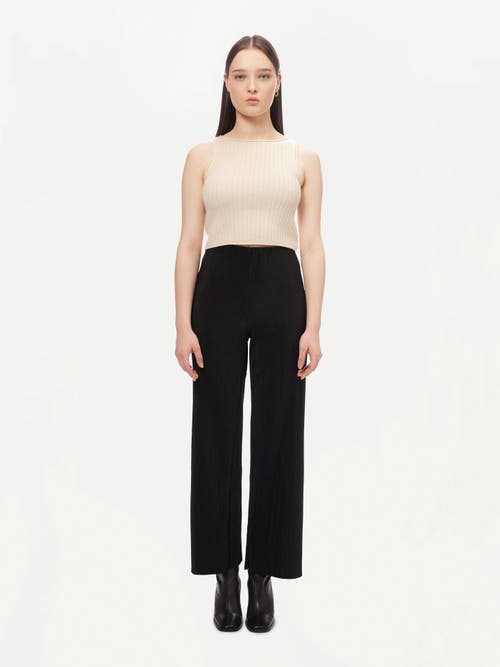 Gobi Mongolian Cashmere Organic Color Cashmere Crop Top In Off White
