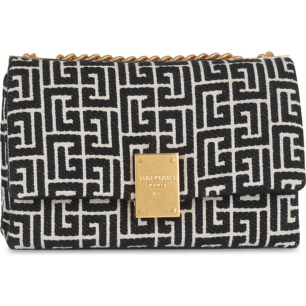 BALMAIN BALMAIN SMALL 1945 SOFT MONOGRAM JACQUARD CROSSBODY BAG