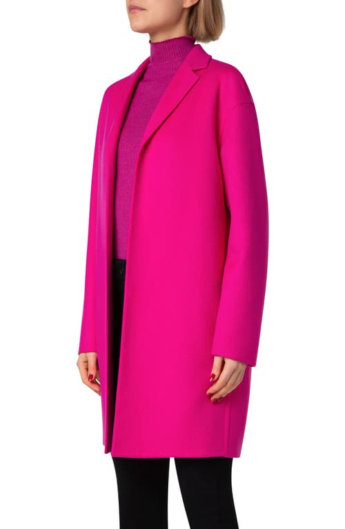 Shop Akris Mae Open Front Double Face Cashmere Coat In Magenta