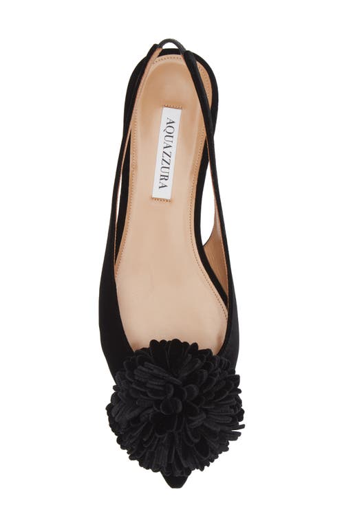 Shop Aquazzura Couturier Pointed Toe Slingback Flat In Black