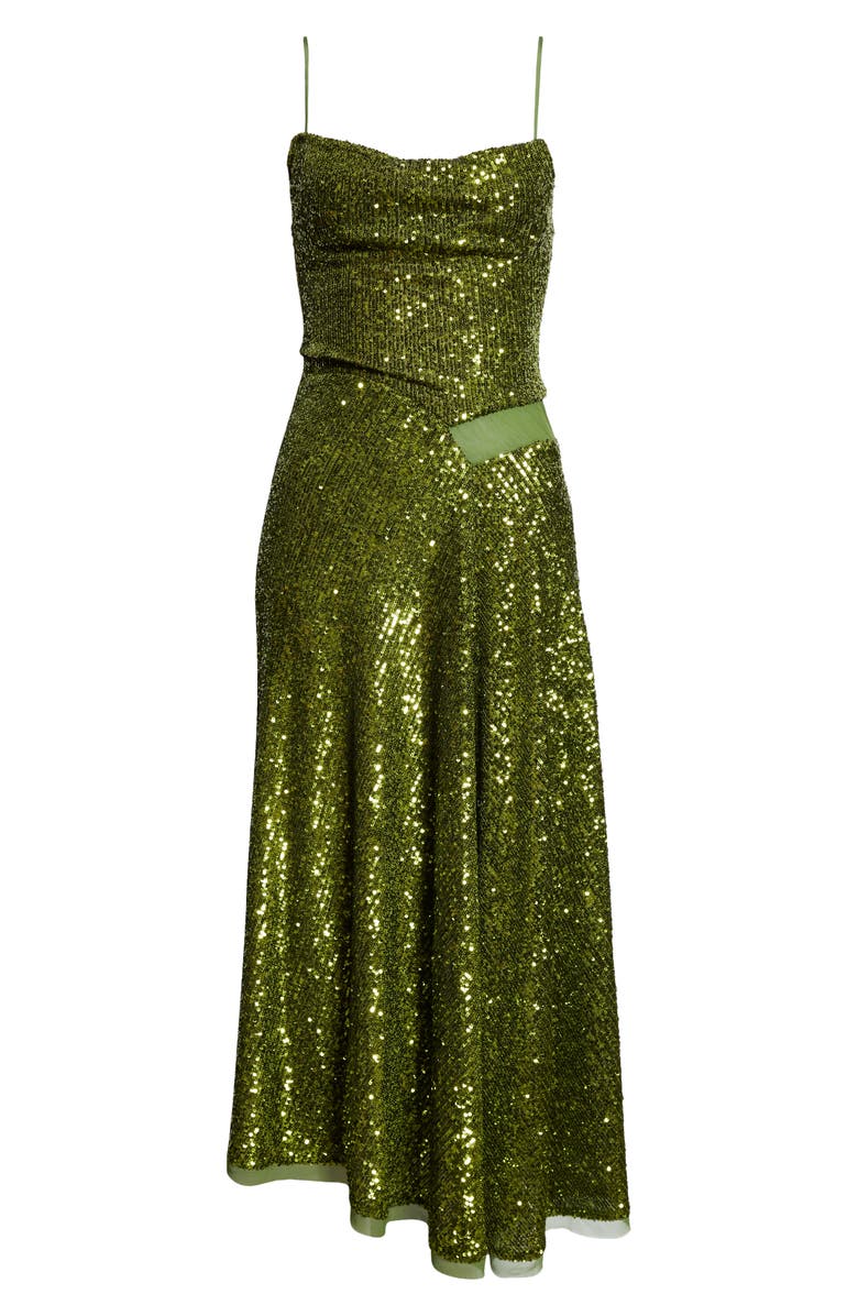 Jason Wu Collection Sequin Asymmetric Mesh Inset Gown | Nordstrom