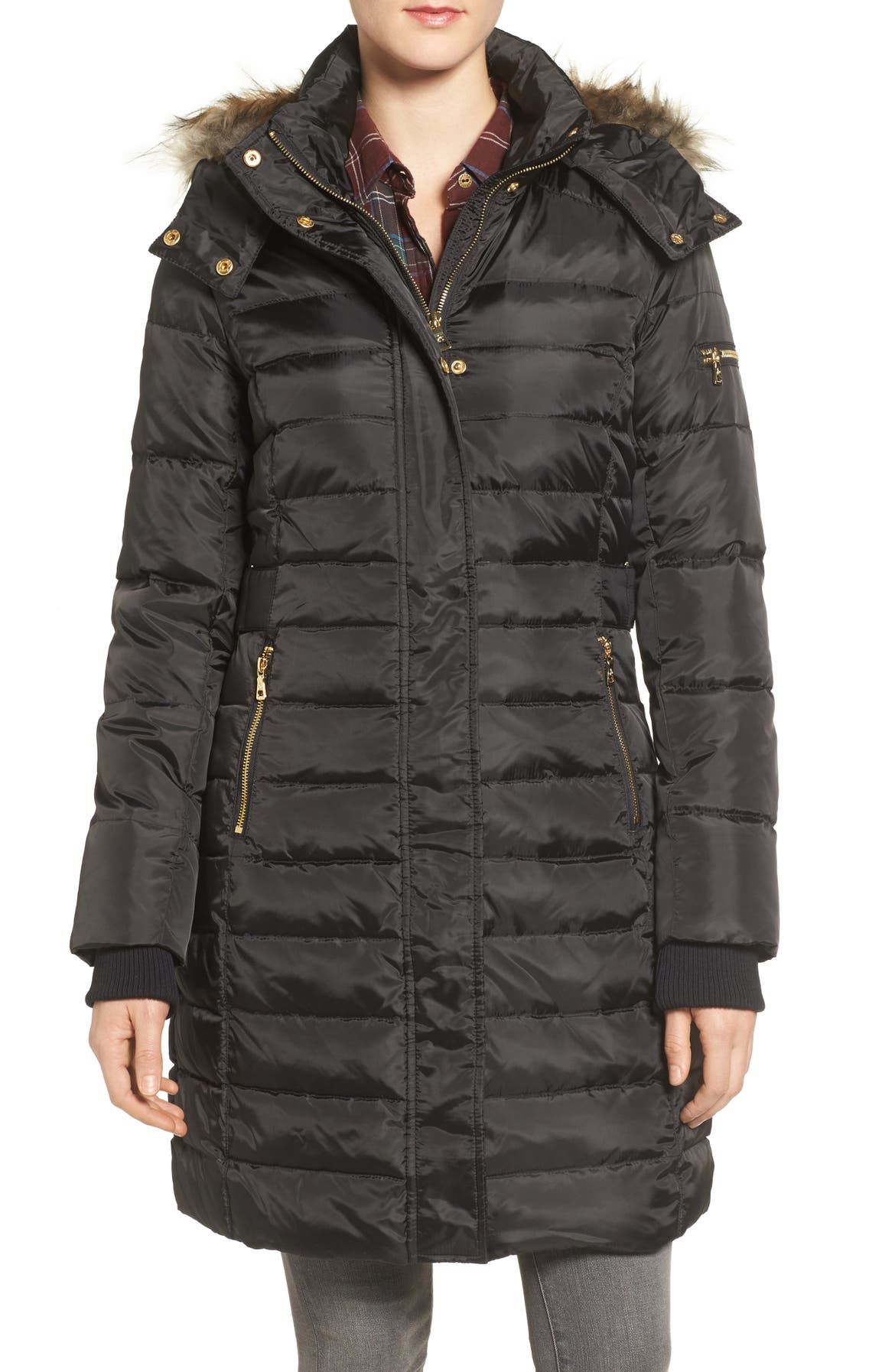 Sam Edelman Faux Fur Trim Down & Feather Fill Puffer Coat | Nordstrom