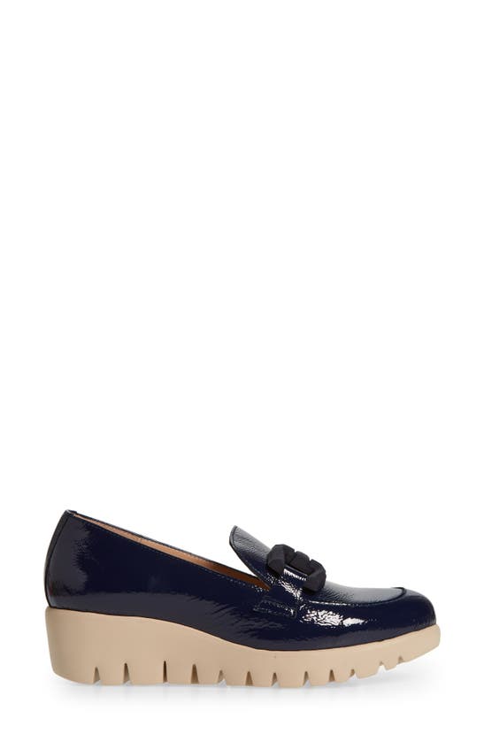 Wonders San Marino Platform Loafer In Lack Baltic