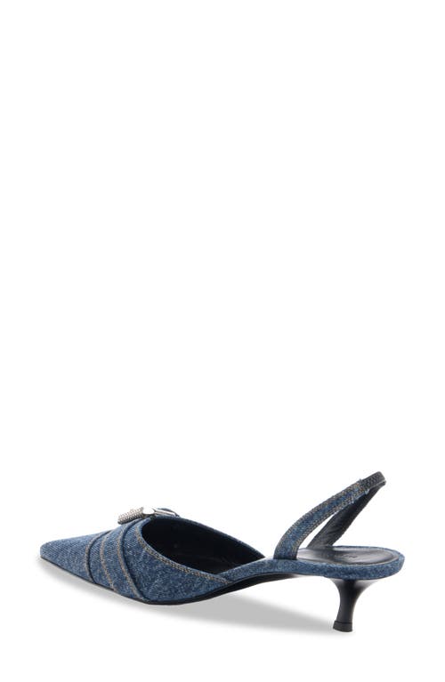 Givenchy Voyou Denim Buckle Slingback Pumps In Dark Blue