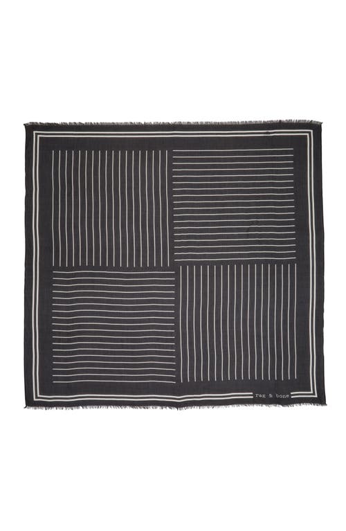 Shop Rag & Bone Harlow Stripe Square Scarf In Black White