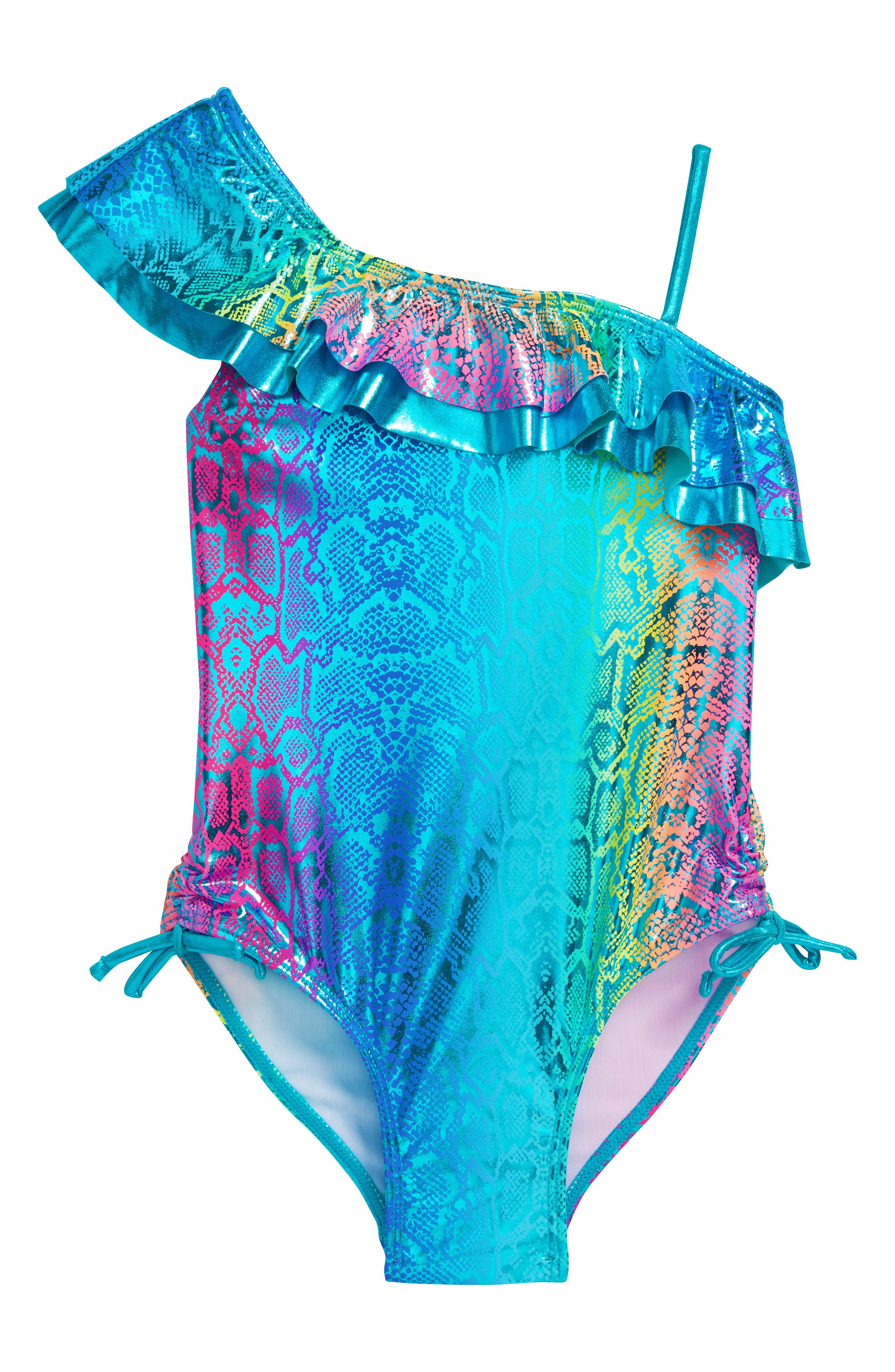 Flapdoodles Kids Snakeskin Foil One Piece Swimsuit Toddler Little Girl Nordstrom