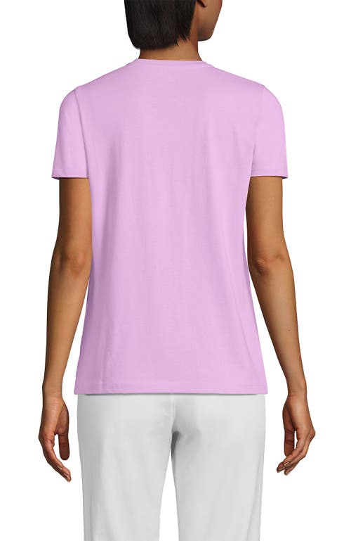 Shop Lands' End Relaxed Supima Cotton V-neck T-shirt In Pink Amethyst