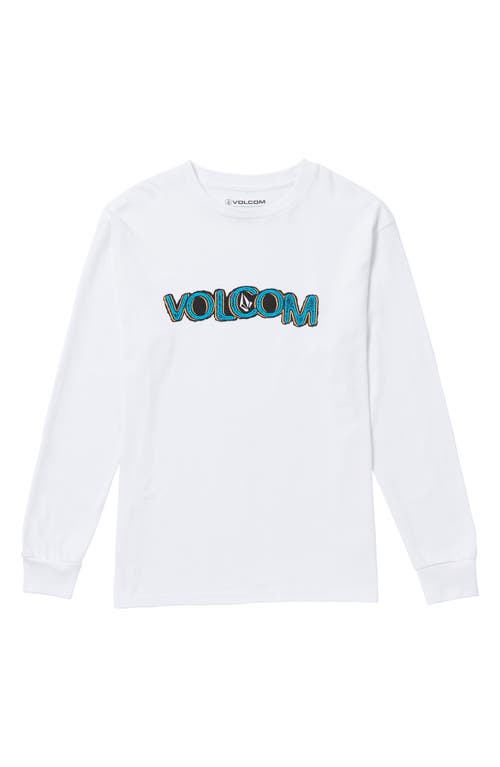 Volcom Kids' Squable Long Sleeve Graphic T-Shirt in White
