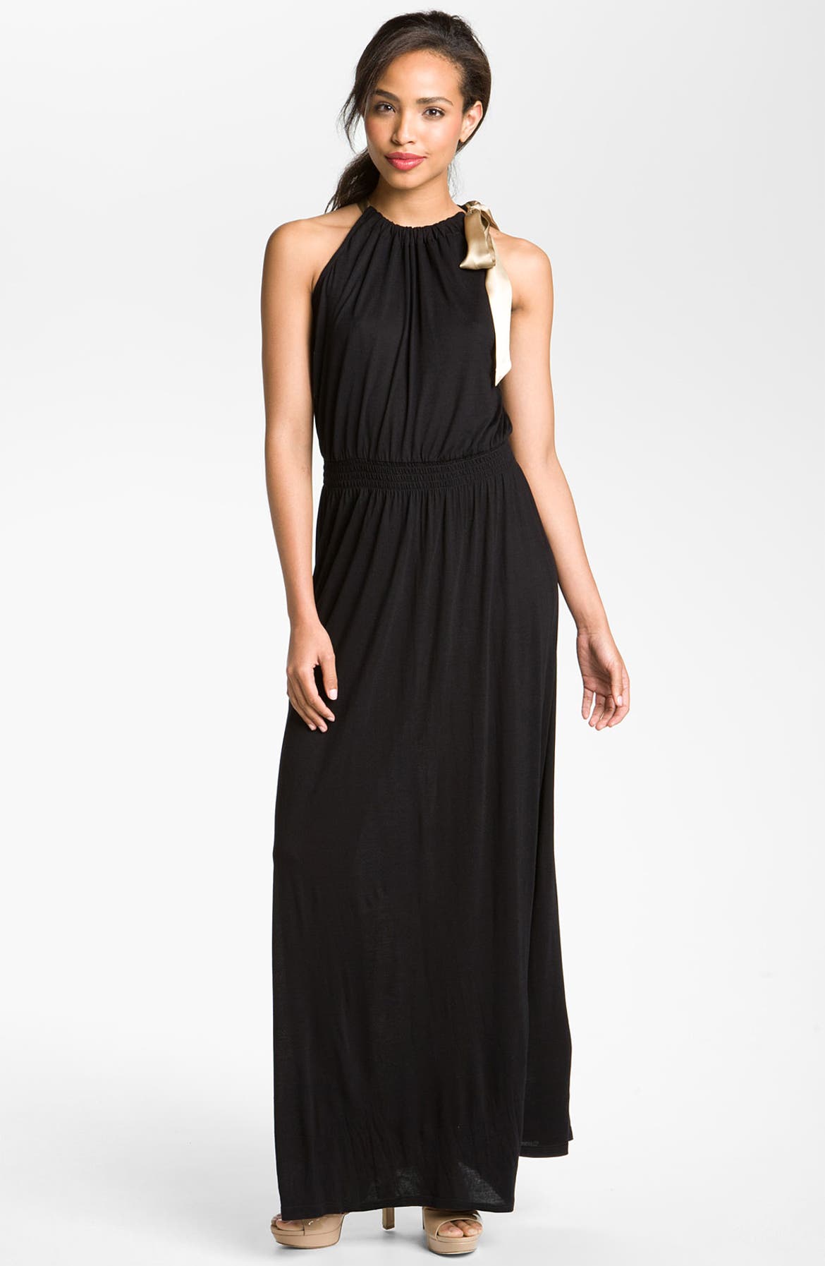 Max & Mia Shoulder Bow Maxi Dress | Nordstrom