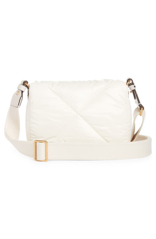 Shop Moncler Mini Puf Quilted Nylon Crossbody Bag In White