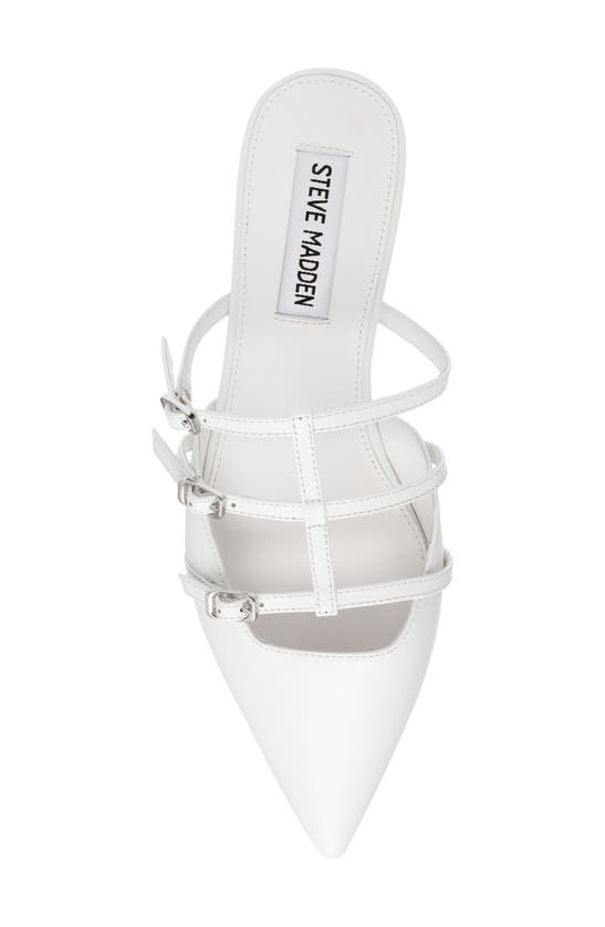 Shop Steve Madden Shatter Pointed Toe Mule In White Leather
