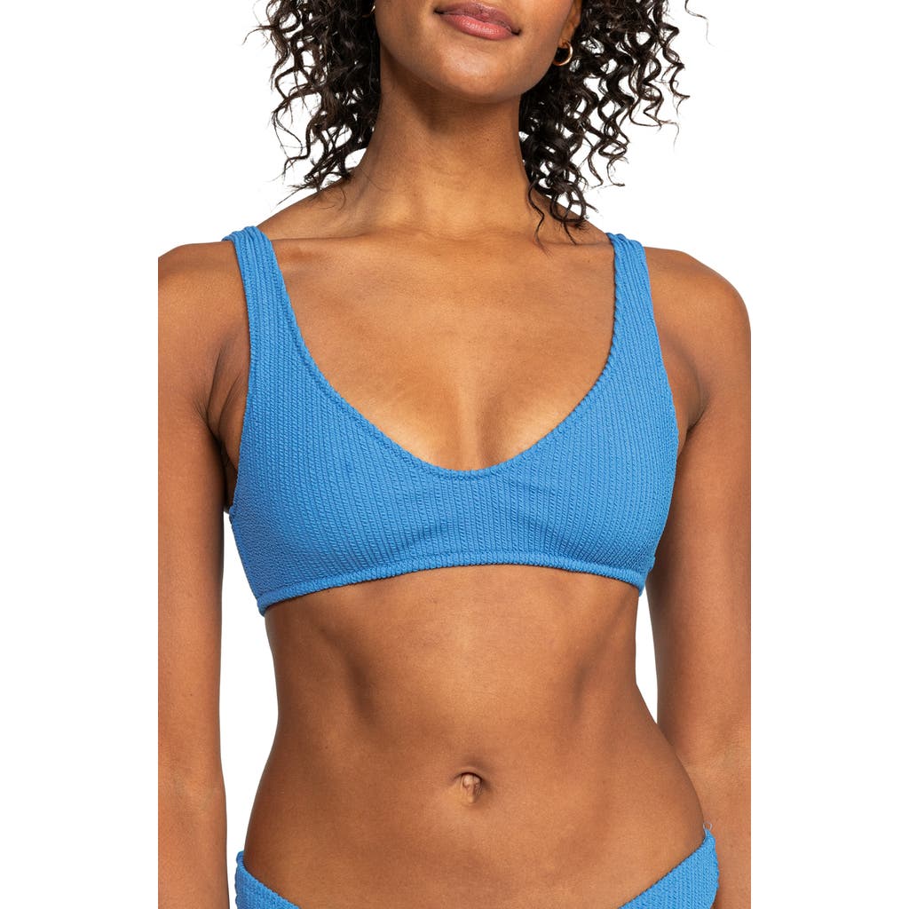 Roxy Aruba Textured Bikini Top In Blue