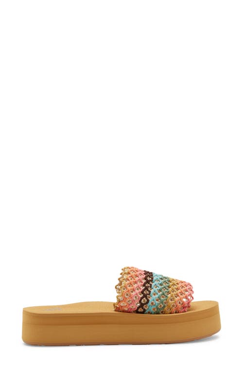 Shop Roxy Dayzie Platform Slide Sandal In Beige Multi