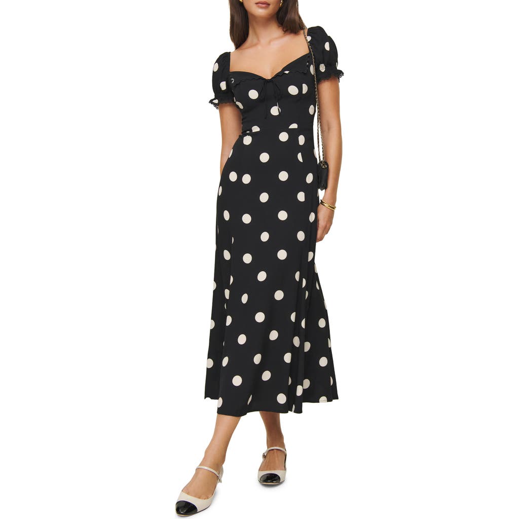 Reformation Shyla Dress In Moon Dot