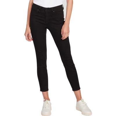 Volcom Liberator High Waist Denim Crop Leggings, Black