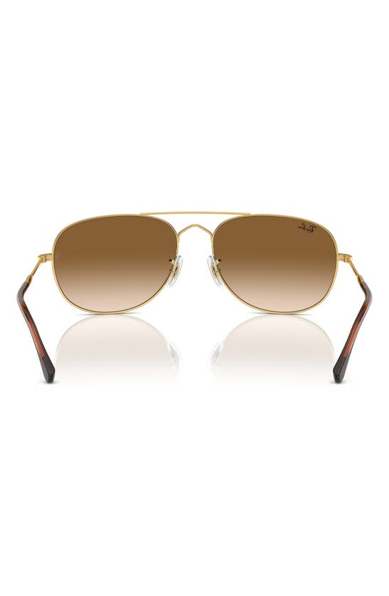 Shop Ray Ban Bain Bridge 60mm Gradient Pillow Aviator Sunglasses In Gold Flash