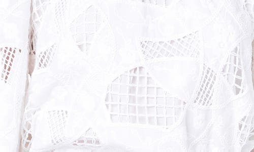 English Factory Smocked Embroidered Cotton Top In White