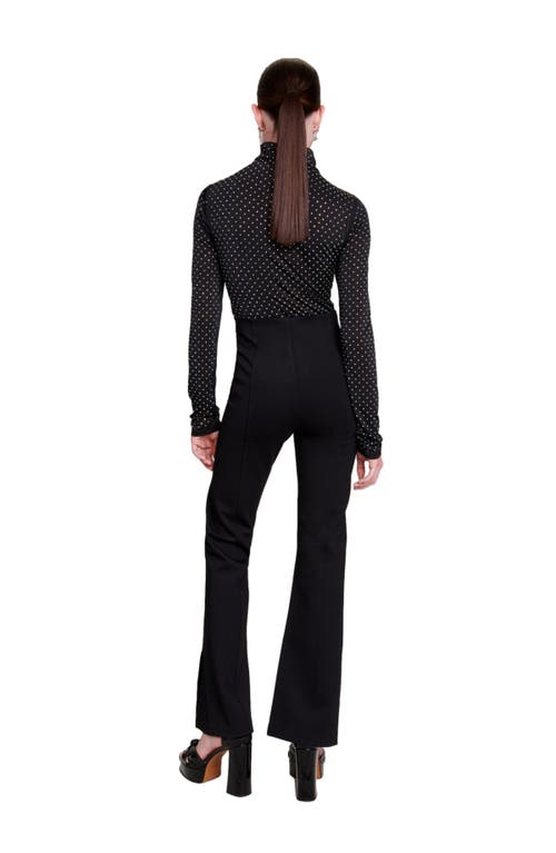 Shop Maje Black Slim-fit Trousers With Slits