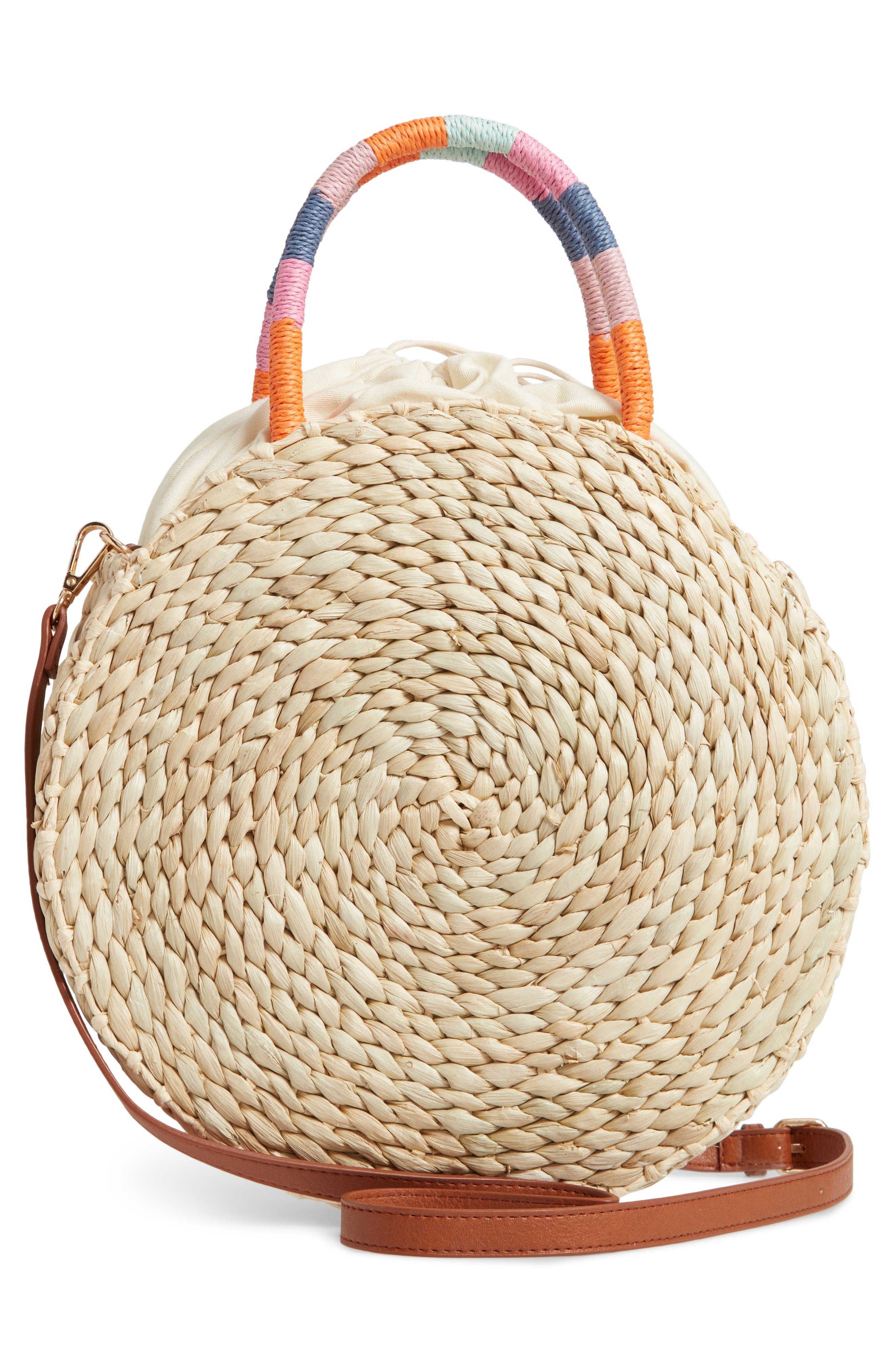 joni circular raffia tote