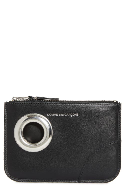 COMME DES GARÇONS COMME DES GARÇONS WALLETS SMALL EYELET LEATHER ZIP POUCH