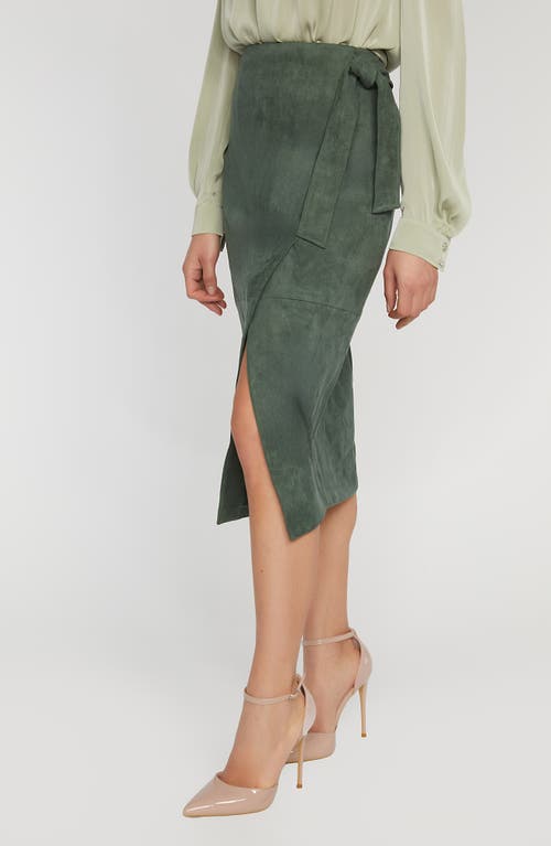 Elie Tahari The Danica Faux Suede Skirt In Juniper