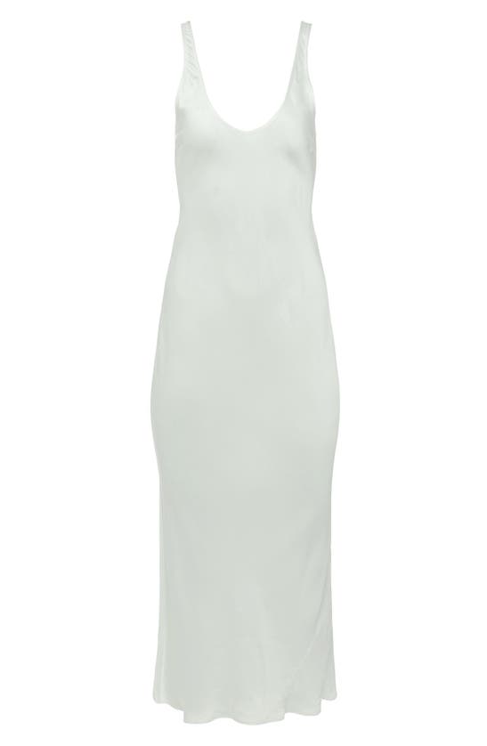 L'agence Akiya Satin Tank Maxi Dress In White