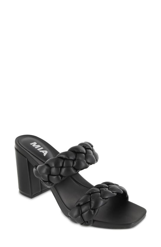 Mia Maine Braided Sandal In Black-burnap