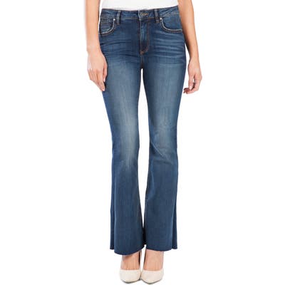 Kut From The Kloth Stella High Waist Raw Hem Flare Jeans, Blue