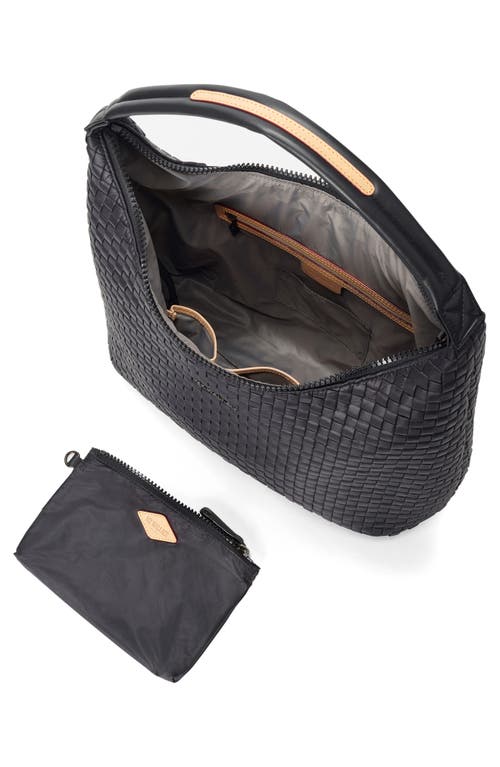 Mz Wallace Large Woven Shoulder Bag In Black