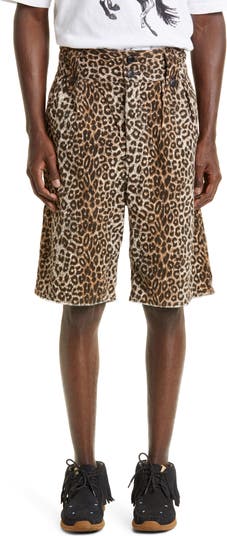 VISVIM Coronel Leopard Print Cotton Blend Shorts | Nordstrom