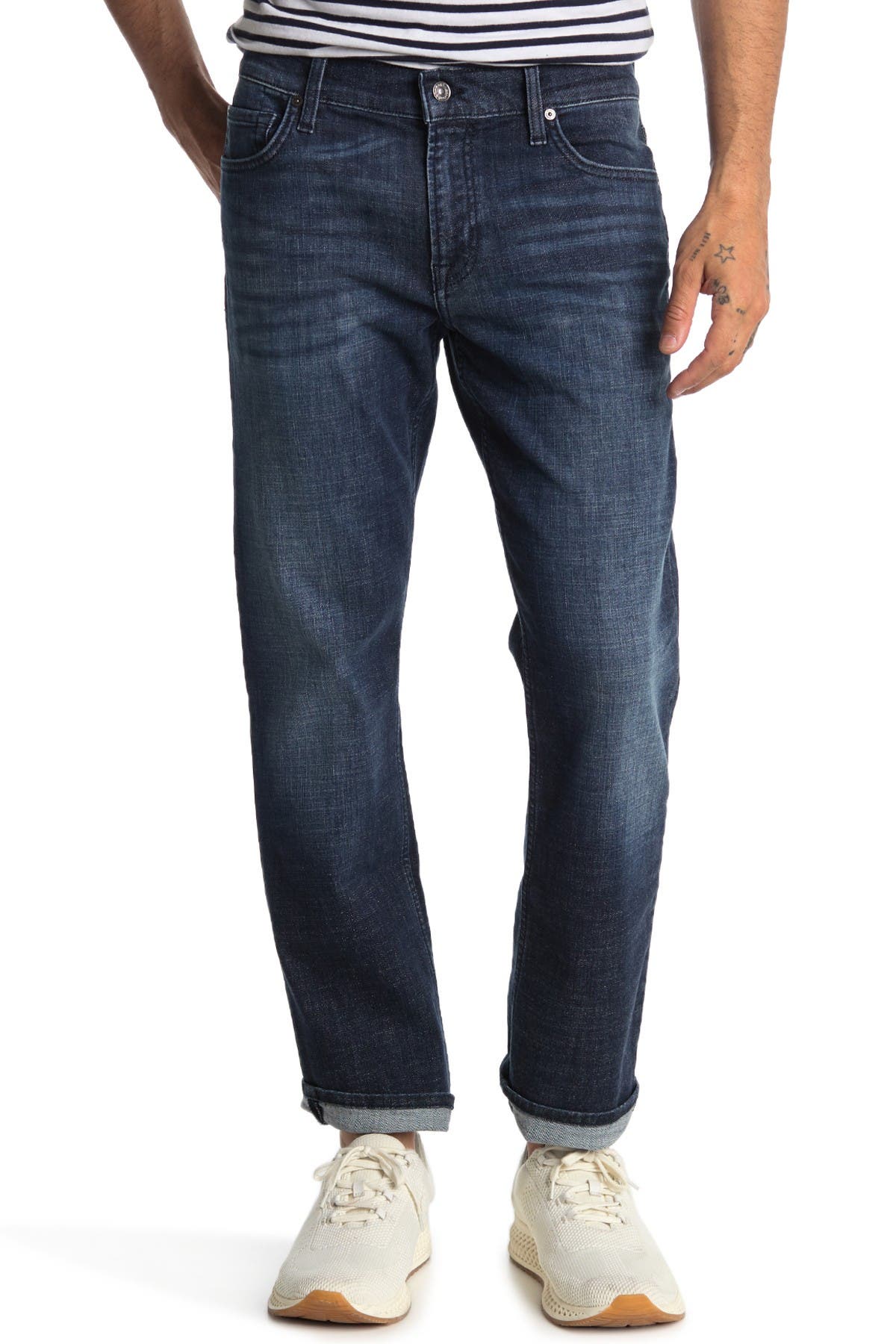 7 For All Mankind The Standard Straight Leg Jeans In Blue