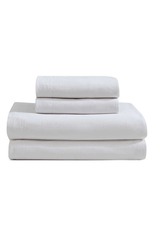 Calvin Klein Soft Linen Blend Sheet Set in White at Nordstrom, Size Queen