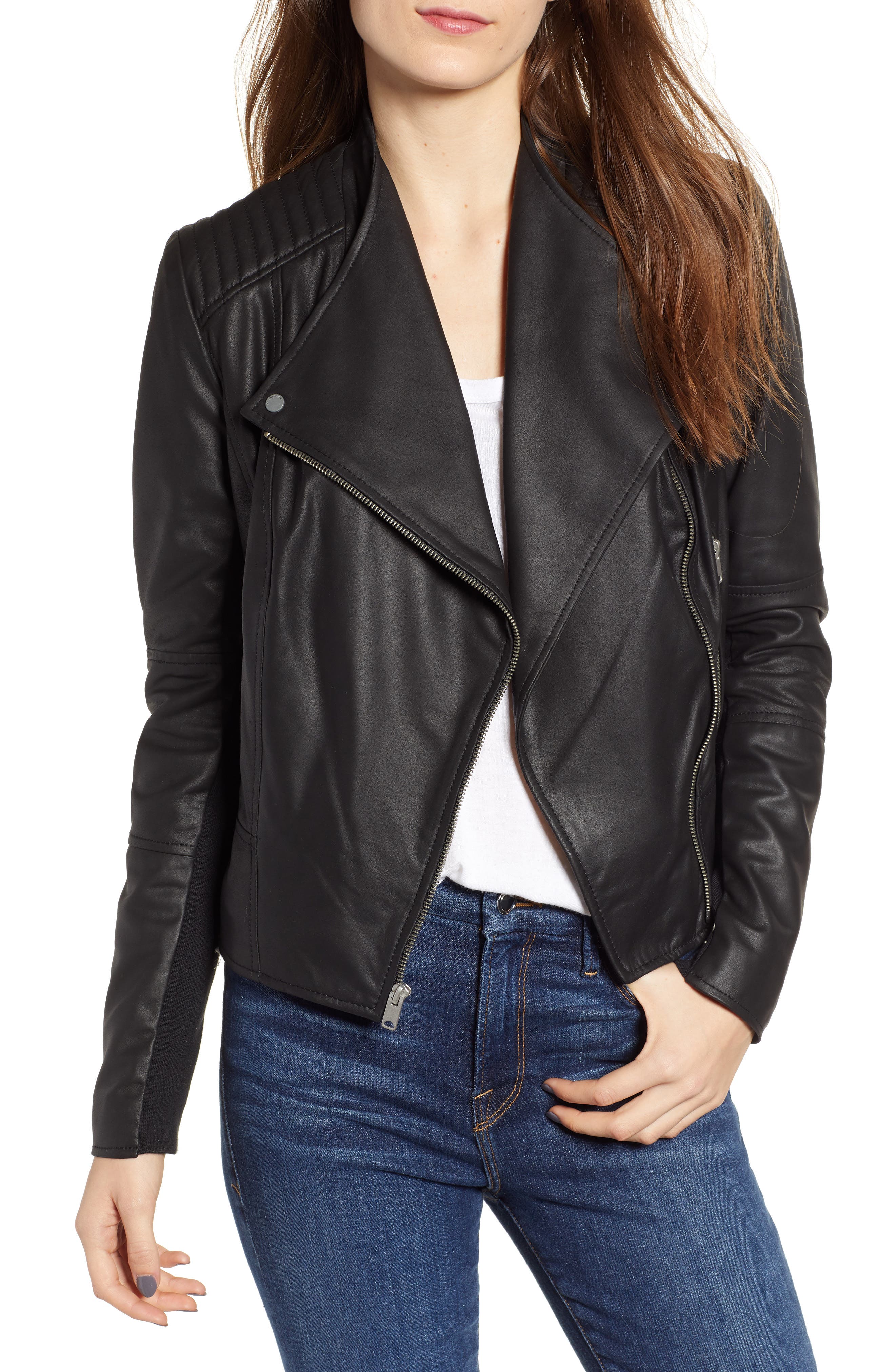 feather leather jacket