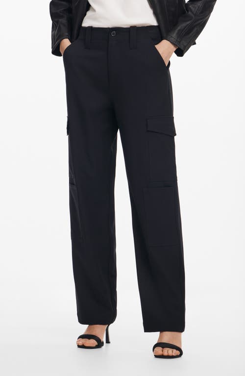 Shop Desigual Volga Straight Leg Cargo Pants In Black