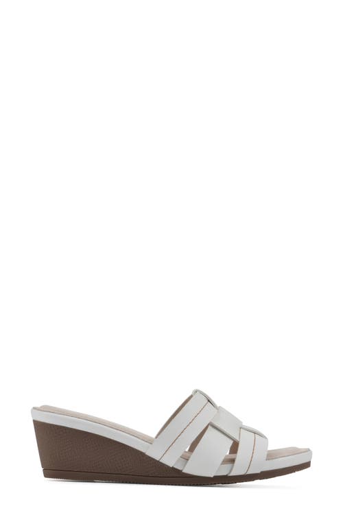 Shop Cliffs By White Mountain Candyce Wedge Sandal In White/burnished/smooth