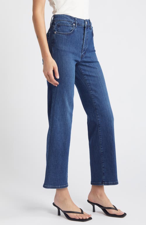 Frame Womens The Ruler Crop Five-pockets Straight-leg High-rise Stretch-denim Jeans Written In Thunderstorm