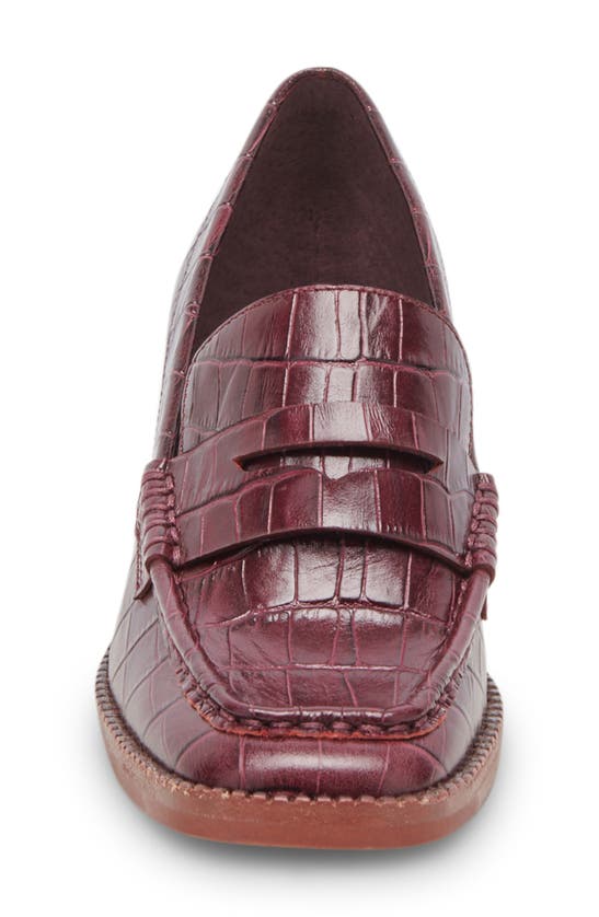 Shop Dolce Vita Talie Loafer Pump In Cabernet Embossed Leather