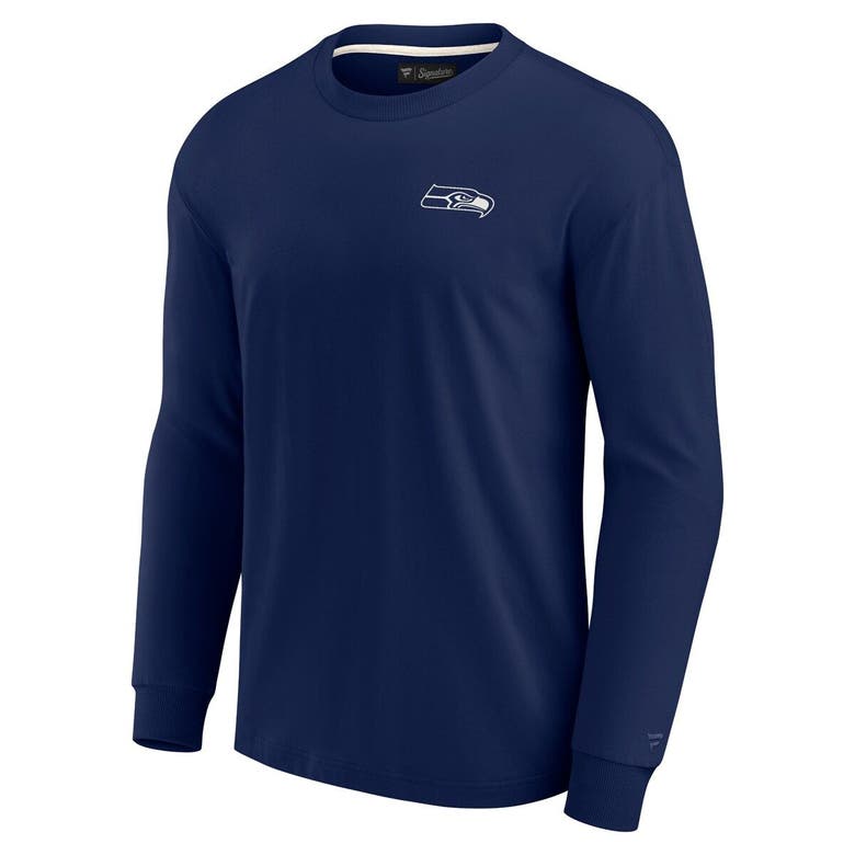 Shop Fanatics Signature Unisex  Navy Seattle Seahawks Elements Super Soft Long Sleeve T-shirt