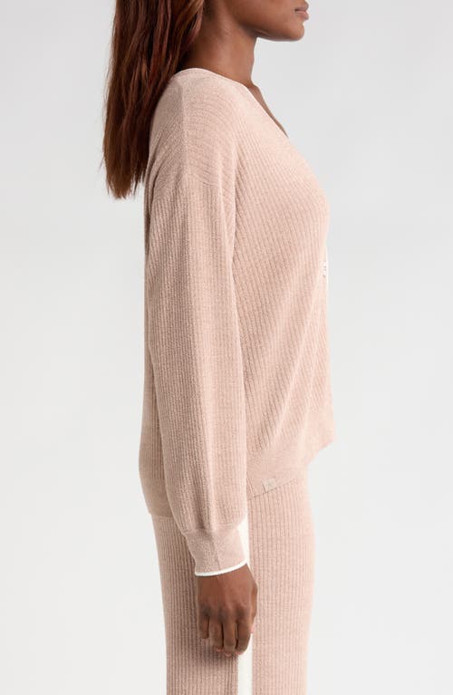 BAREFOOT DREAMS BAREFOOT DREAMS COZYCHIC® ULTRA LITE® CONTRAST STRIPE RIBBED CARDIGAN