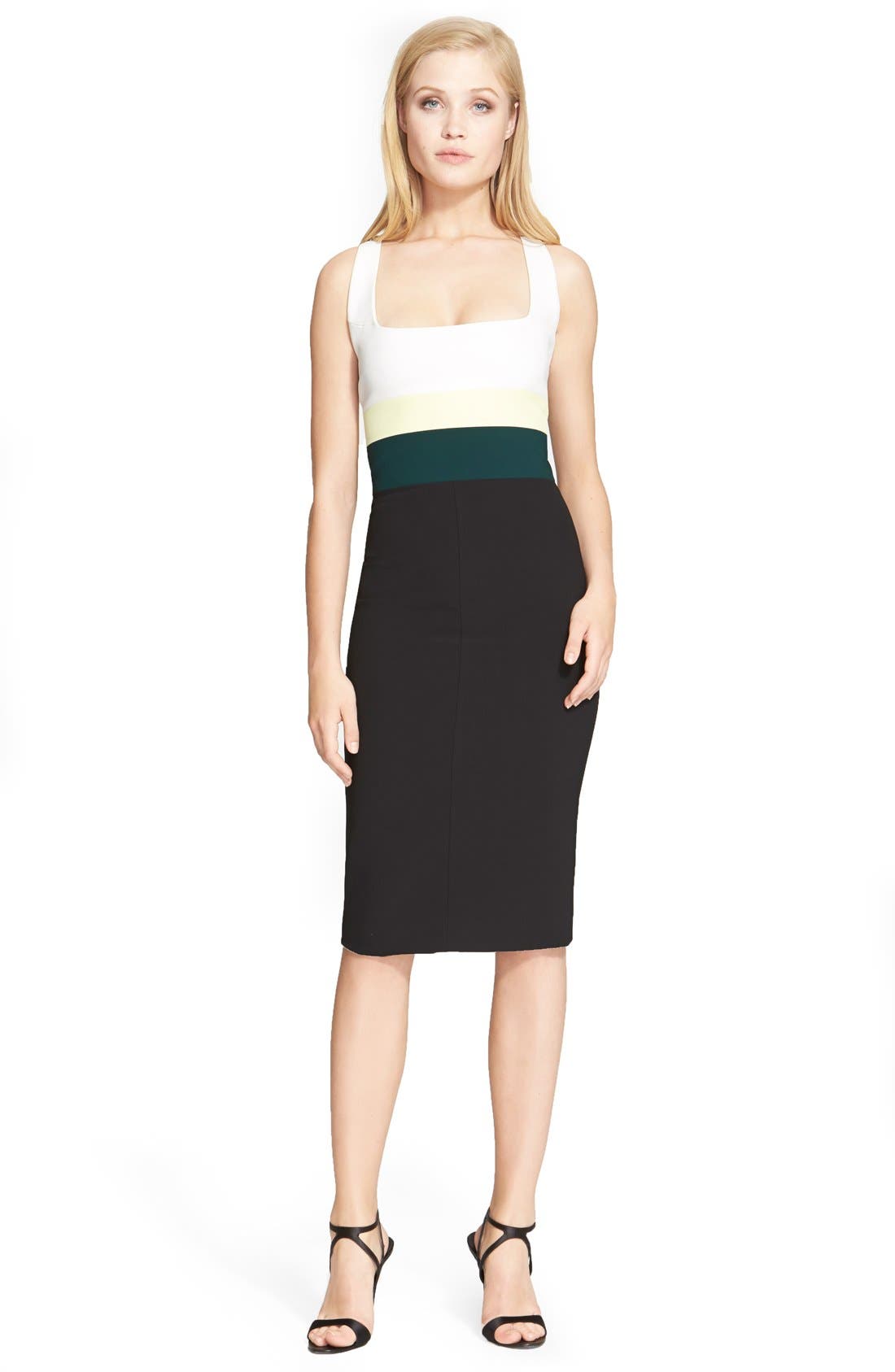 Narciso Rodriguez Cutaway Back Scuba Knit Sheath Dress Nordstrom