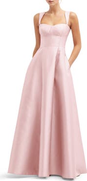 Alfred Sung Bustier Tie Back Gown Nordstrom