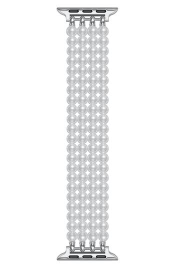 The Posh Tech Ariel Imitation Pearl Apple Watch® Bracelet Watchband In White