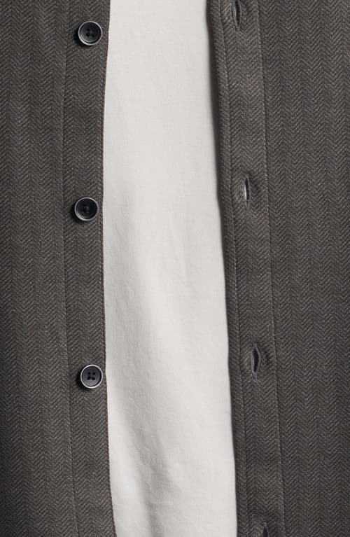 Robert Barakett White Stone Knit Overshirt In Charcoal