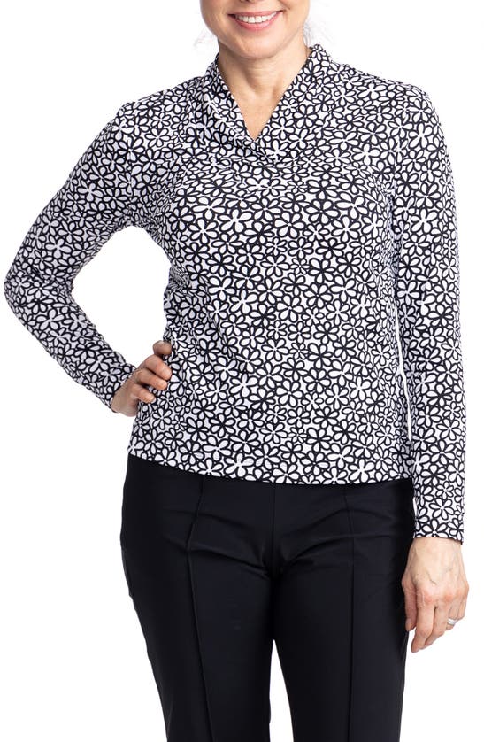 Shop Kinona Lovely Layer Floral Golf Top In Fall Bloom