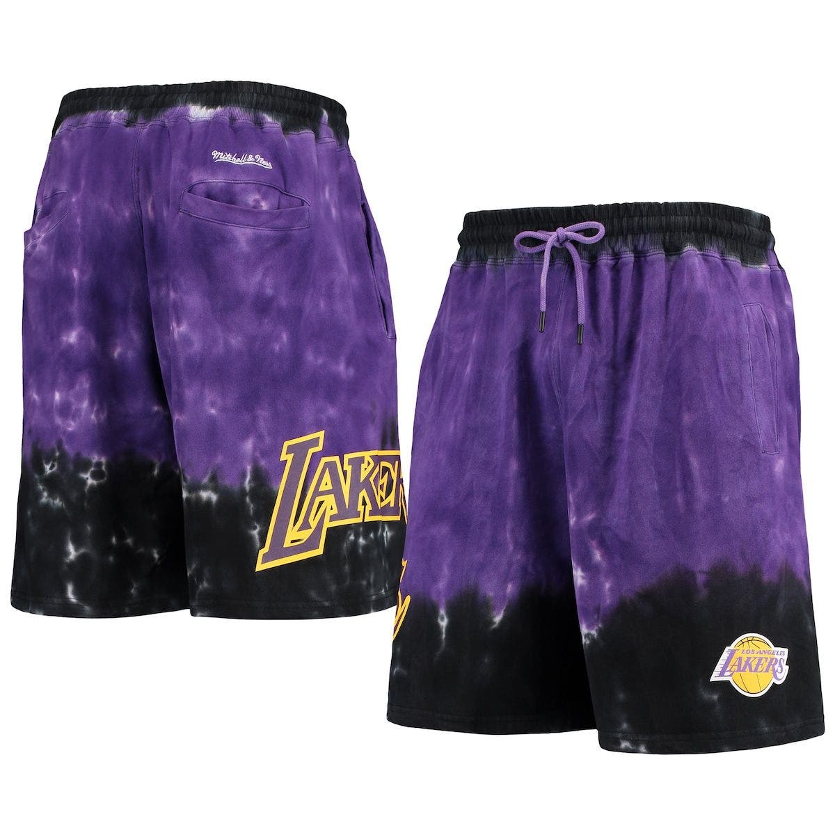 lakers tie dye shorts