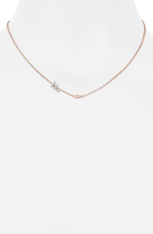 Meshmerise Bezel Diamond Initial Chain Necklace In Rose-f