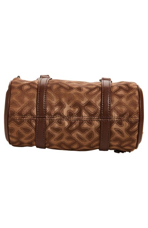 Shop Telfar Small Monogram Jacquard Duffle Bag In Chocolate Monogram